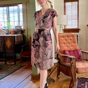 1960s Devoré Floral Cocktail Dress